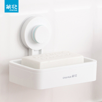 Camellia soap box shelf drain toilet non-punching and nail-free laundry soap box double wall-mounted soap box