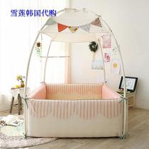 International direct delivery Korean baby wide kapok bed game bar with toy hanger pink