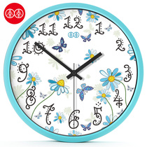 Li Li art wall clock watch pastoral flower living room bedroom silent fashion creative European style clock
