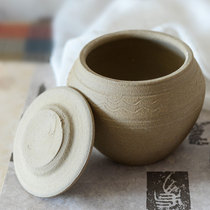 (Green Yue Yuan) storage jar clay clay pot with lid clay pot tungsten tea pot seasoning jar salt pot storage dry goods