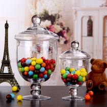 European style transparent glass candy jar glass storage jar soft glass bottle decoration wedding dessert ornament 6