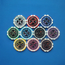 Texas Holdem Baccarat laser film chip plastic with iron Poker Chips game currency can be customized
