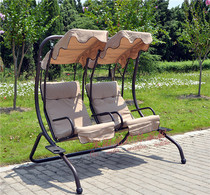 Promotional double outdoor swing chair courtyard hanging chair rocking chair adult wrought iron swing outdoor garden swing
