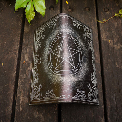 定制牛皮钱包皮具 手工皮夹个性生日礼品刻名字/复古希伯来 包邮