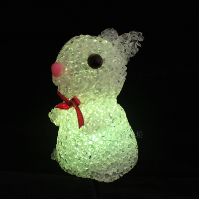 梦幻水晶兔七彩小夜灯批发 led魔幻水晶粒子灯 地摊热销广场玩具