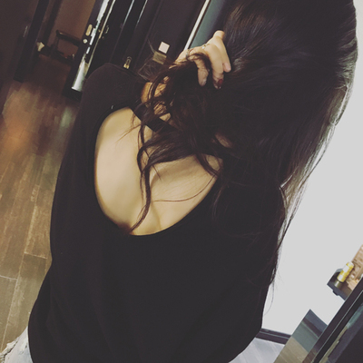 百搭宽松显瘦后背镂空纯色t恤韩范简约圆领蝙蝠长袖打底tee女n24