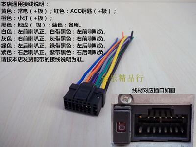 阿尔派汽车cd机车载cd机拆车音响主机尾线电源喇叭线