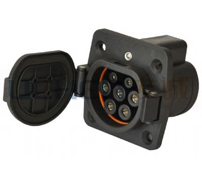 电动汽车快速充电桩充电接口国标7孔交流充电插座车辆端供电桩端