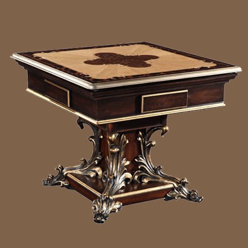 欧式高端实木棋牌桌新古典储物全自动麻将桌别墅彩绘台面多功能桌