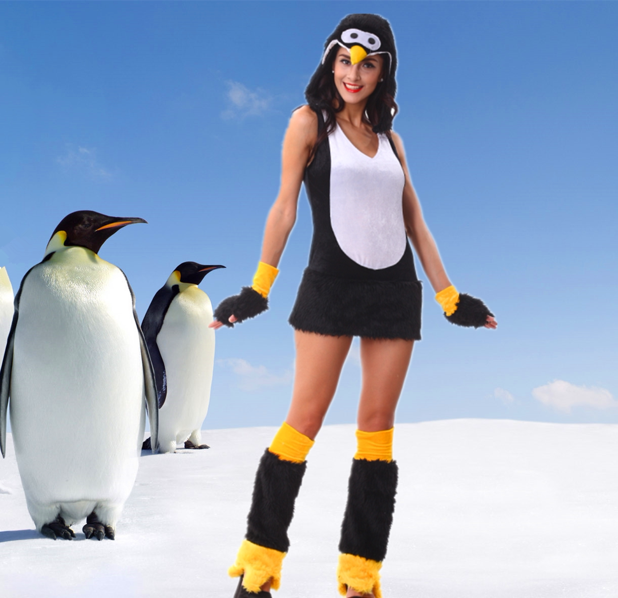 万圣节角色扮演企鹅服装毛毛装动物服游戏服制服诱惑 小恶魔cos