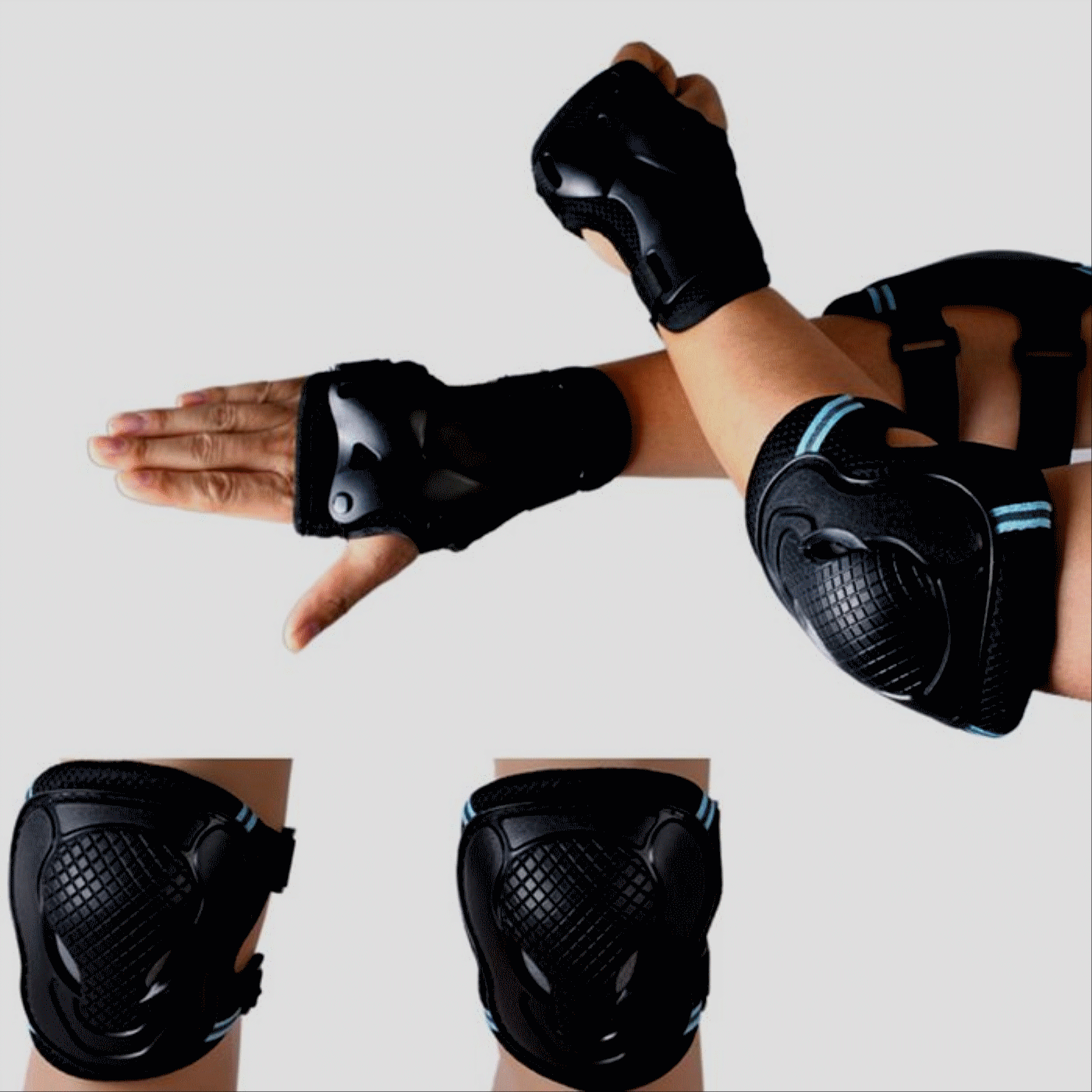 自行车 轮滑护具 滑板 排球运动 防护用品 护膝 护肘 护掌3件套