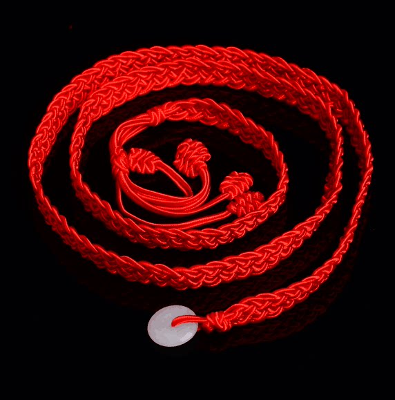 正品包邮本命年红绳腰带平安扣红腰链手工编织辟邪简单舒适中国风