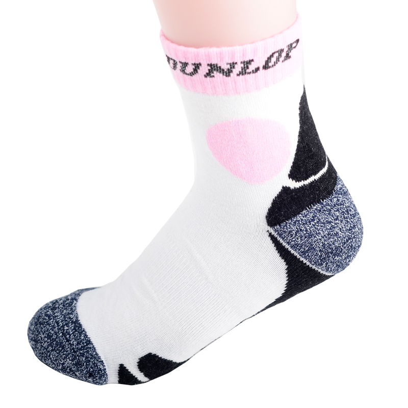 正品dunlop袜子 女夏 中筒 高级网球袜 吸汗透气运动袜 5双包邮