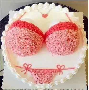 大胸个性蛋糕图案图片