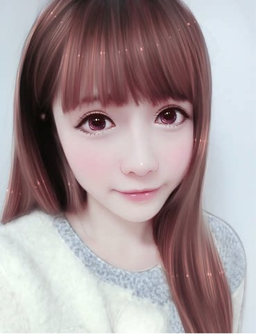 真人照片转手绘现代唯美风生日礼物婚礼个性定制头像设计