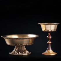 Pure Copper Tibetan Buddhist supplies Lotus guardian cup Household pre-Buddha Tantric dharma high foot water supply cup ornaments large size