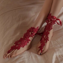 Foot ring anklet photography private photo jewelry retro lace original Korean version of simple forest net red shaking sound foot chain