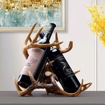 American creative antler red wine rack ornaments Villa bar European home living room restaurant wine cabinet decorations ornaments