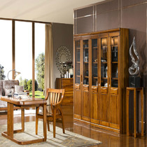 Lais furniture Ebony new Chinese modern solid wood bookcase WJQE03