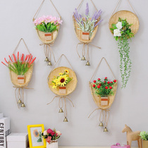  Kindergarten pendant Pendant Shop wall decoration Corridor classroom layout material Bamboo woven simulation plant pendant