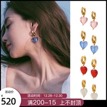 Mayol Jewelry love crystal atmospheric earrings European and American exaggerated earrings ear buckle female Klein blue