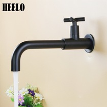Black lengthened mop pool tap single cold gun grey wall out of copper mop pool tap gold splash-proof toilet