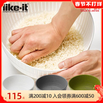Japan imported Likeit double-layer rice washing basket draining basket washing rice washing fruit washing basin home kitchen draining basin