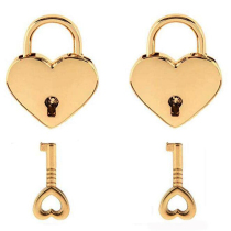 Creative fairy love heart lock light golden girl heart-shaped mini drawer bag small padlock head Tanabata gift