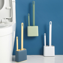 Silicone toilet brush no dead corner toilet artifact brush wall-mounted household toilet cleaning net red