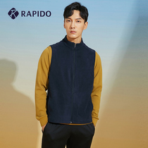 RAPIDO Break Road 2021 autumn new mens fleece fashion zipper embroidery printed stand collar horse clip