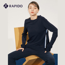RAPIDO Break Road Spring and Autumn Womens Fashion Simple Color Strip Design Sweater Set Sports Top