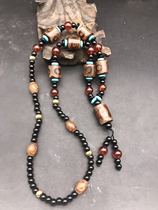 Tibetan natural genuine nine-eyed three-eyed Tianzhu Old Agate chalcedony Tianzhu Necklace Bracelet cinnabar genuine pendant