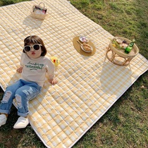 Outdoor Ins Wind Thickened Portable Picnic Mat Anti-Tide Cushion Plaid Spring Tour Cushion Tent Beach Waterproof Field Mat