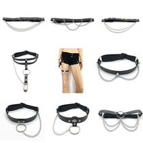 jk leg ring belt Japanese ins female sexy thigh chain strap decoration dark punk rivet big size leg ring