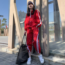 2021 Spring and Autumn Tide Brand Quick Dry Running Hip Hop Fashion Casual Sportswear Set Women Loose Two-Piece Sunscreen