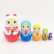 Five-story Head Son Movie with the same Russian sleeve Puzzle Wooden Toy Craft Gift Home Swing