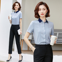 Professional temperament goddess Fan short-sleeved no-iron shirt College student civil servant interview dress womens work suit tooling