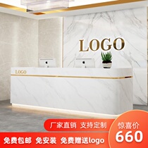 Light luxury curved cashier Simple modern art beauty salon bar counter Company front desk reception desk counter customization
