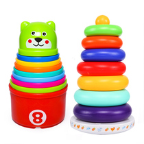Stacked music baby toys stacked Cup puzzle baby set up childrens toys 1-3 years old boys and girls rainbow circle