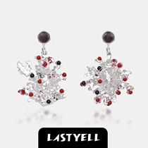 (Customized) LASTYELL Liye Ocean Series Coral Agate transparent earrings exaggerated European and American show