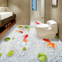 Aisle tile 3d three-dimensional floor sticker waterproof self-adhesive Bathroom Kitchen toilet non-slip ins Net red floor leather