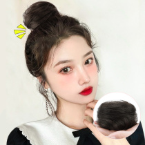 Meatballs head wigs female Hanfu ancient hair accessories wigs bag lazy people hair artifacts real hair fluffy natural buds