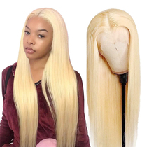 Straight Blonde Human Hair Lace Wig 613#白金色真人发整顶假发