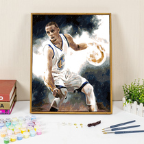 diy digital oil painting oil paint filling Star hand-painted coloring handmade nba Warrior Curry decorative painting gift