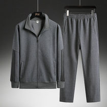 Casual Suit Mens Spring Autumn Season New Dad Dress Mid-Aged Sweater Suit Mens Big Code Men Sportswear Jacket