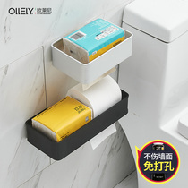 Punch-free toilet Toilet tissue box Wall-suction toilet paper box Roll holder Hand paper box Pumping paper box Bathroom