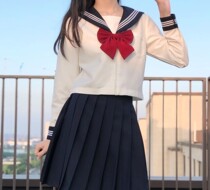 White three jk uniform skirt genuine basic orthodox sailor suit Large size school uniform shirt short-sleeved sailor suit suit
