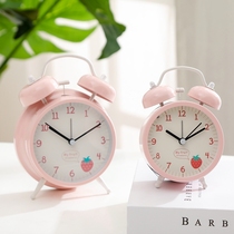 Mute alarm clock girl heart Japanese creative student bed head cute small alarm clock pink simple modern Bell