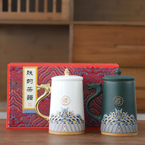 Chinese style cultural creative ceramic cup Water cup National tide mug with lid filter teacup Holiday gift customization