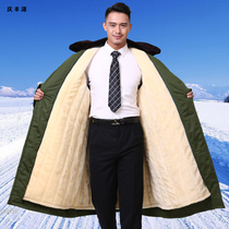 Military cotton coat male Winter thick extended security coat northeast outdoor cold storage cold and warm labor protection cotton coat